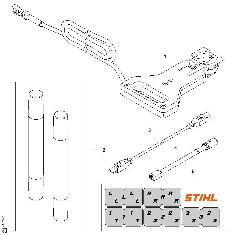 STIHL IA024400700 Adapterkabel AAI positie 4 technische tekening