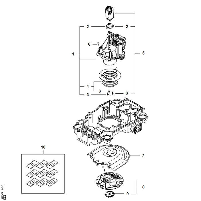 STIHL IA027805611 Schnitthöheneinstellung EVO positie 1 technische tekening