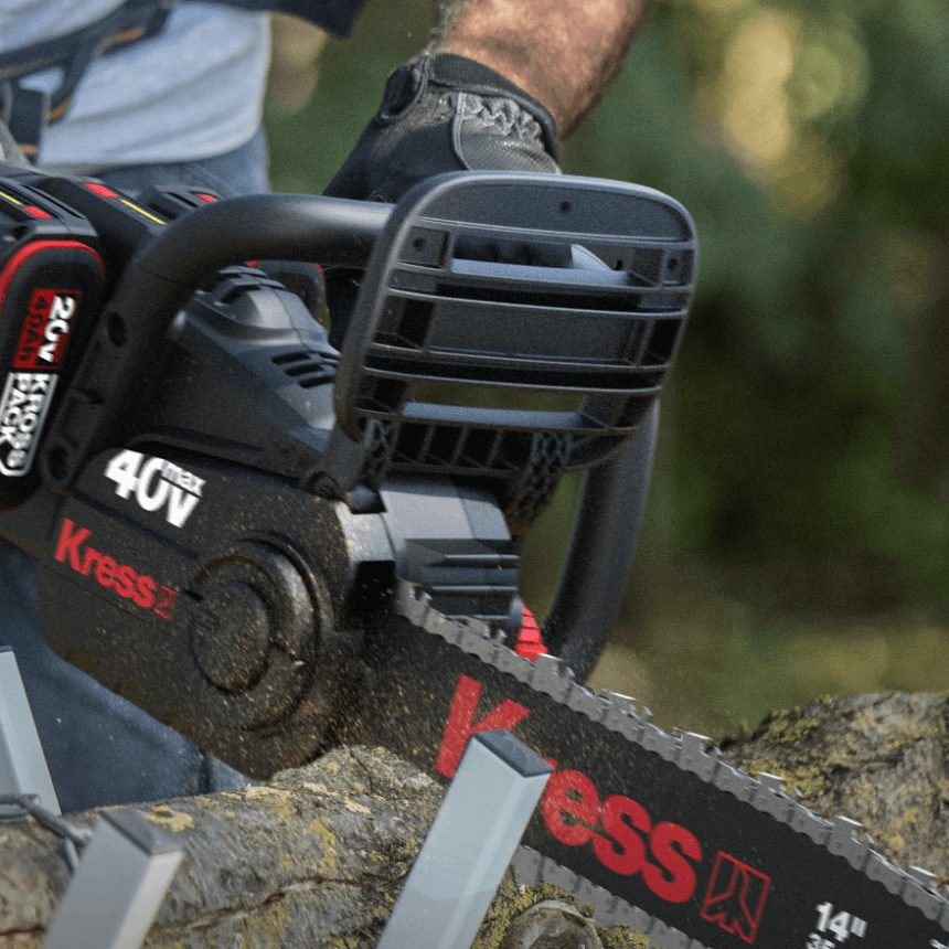 Kress Akku-Kettensäge KG347E.9 40 cm Einzelgerät in Aktion