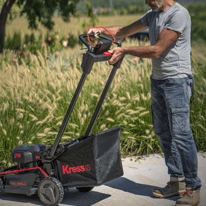 Kress Akku-Rasenmäher KG757E.9 46 cm mit Radantrieb in Aktion 