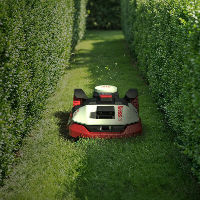 Kress KR261E EyePilot® RTKⁿ Mähroboter 1000 m² mit ZeroTrim in Aktion 