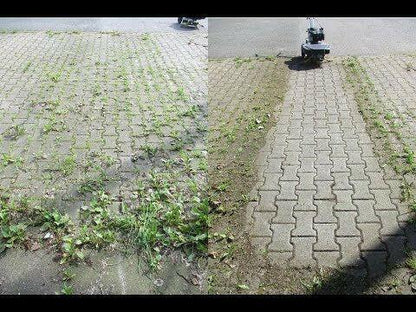 Kwern Benzin-Unkrautbürstenmaschine Greenbuster  Vorher/Nachher