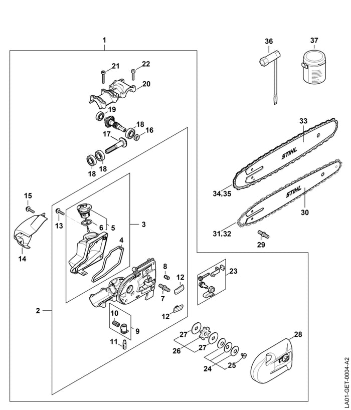 STIHL 0000-350-0529 Tankverschluss positie 5 technische tekening
