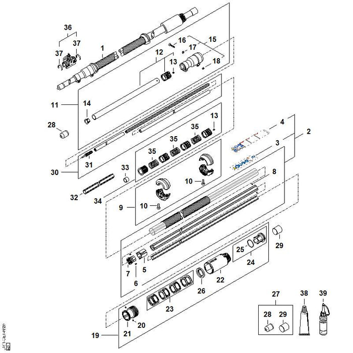 STIHL LA017117311 Lagerrohr positie 32 technische tekening