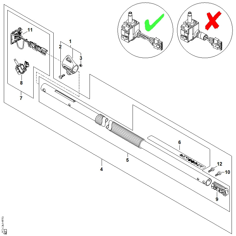 STIHL 4859-430-0501 Schalter positie 8 technische tekening