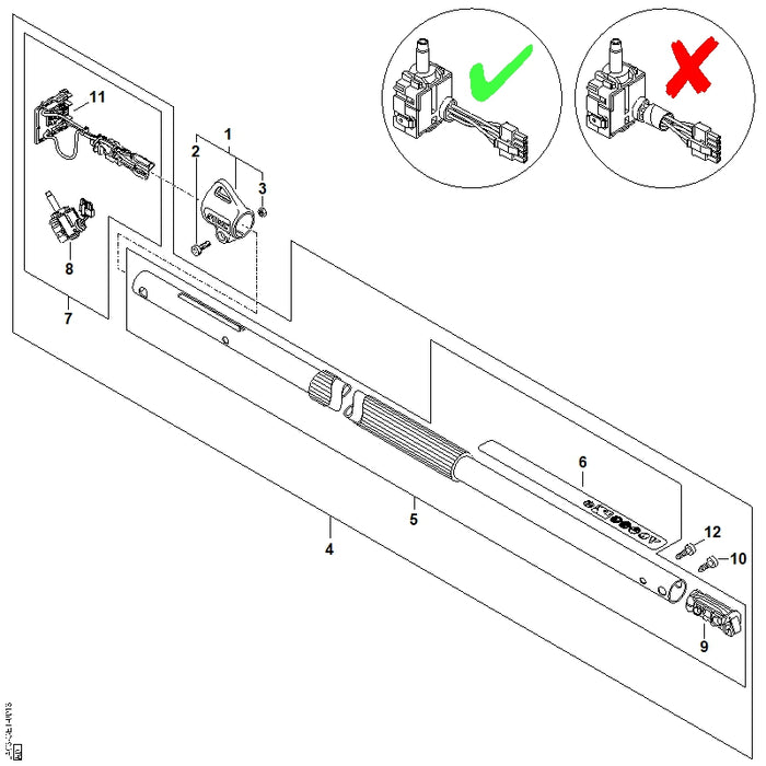 STIHL LA037107108 Schaft positie 4 technische tekening