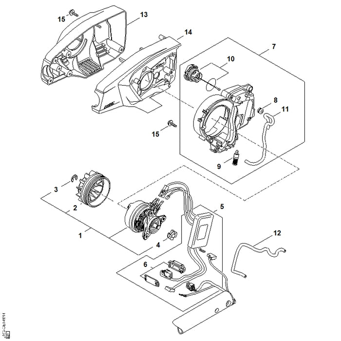 STIHL LA033504400 Öltank positie 7 technische tekening