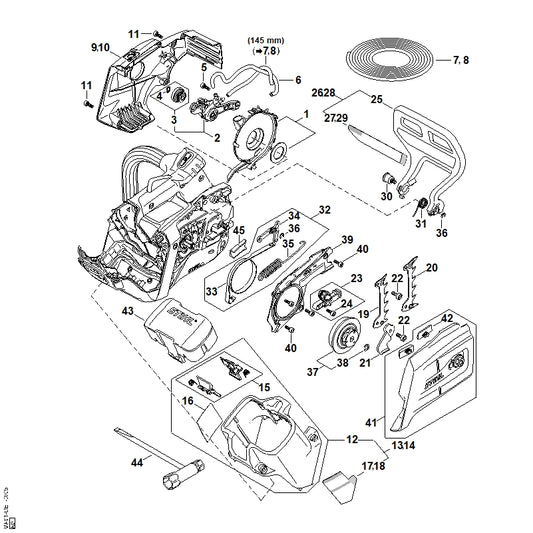 STIHL 1121-160-5000 Hebel positie 34 technische tekening