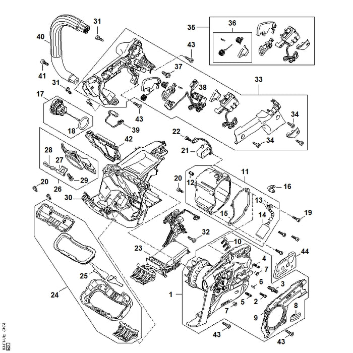 STIHL MA017915401 Halter positie 27 technische tekening