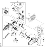 STIHL MA024302100 Schalthebel positie 13 technische tekening