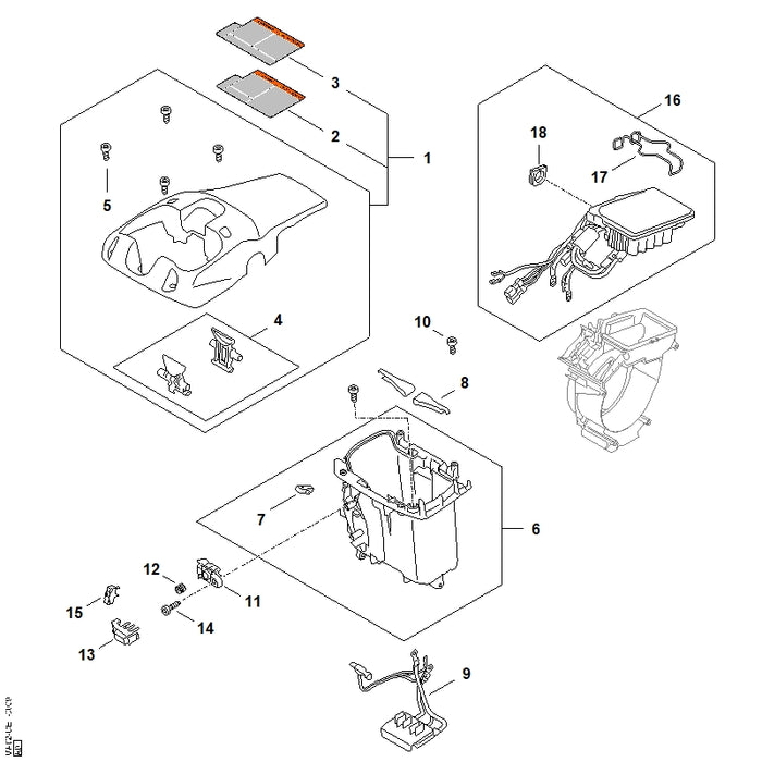 STIHL MA024057600 Feder positie 17 technische tekening
