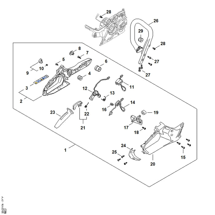 STIHL 0000-989-0517 Gummitülle positie 16 technische tekening