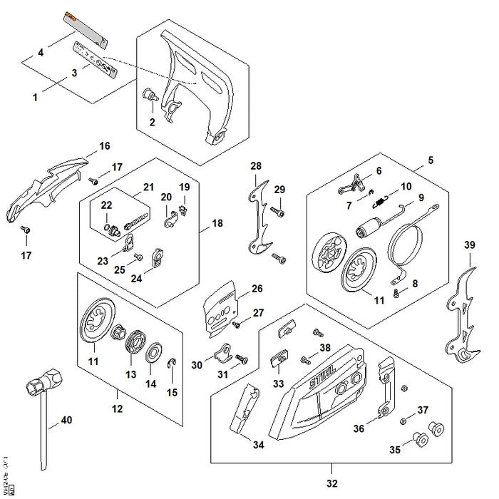 STIHL MA026602700 Anschlag positie 36 technische tekening