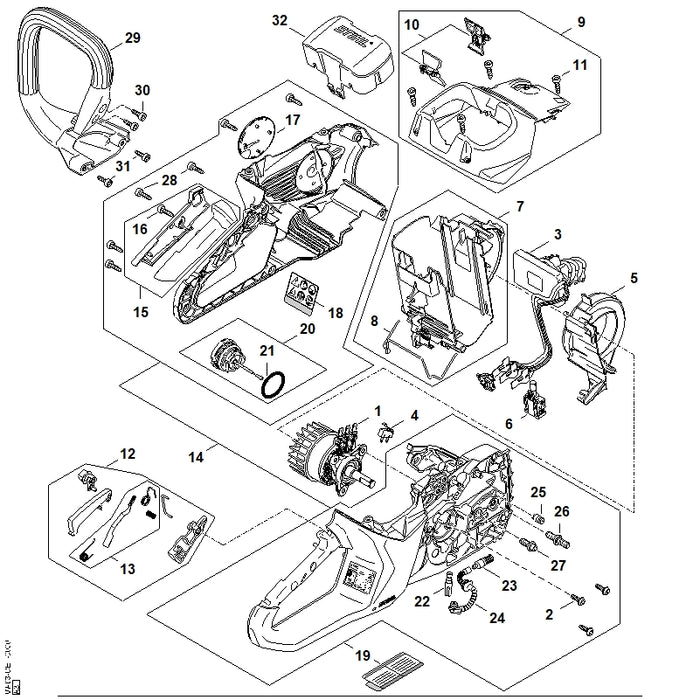 STIHL MA039671500 Typenschild MSA 160 C positie 17 technische tekening