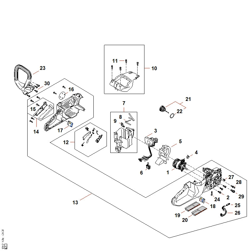 STIHL MA047901007 Griffgehäuse positie 13 technische tekening