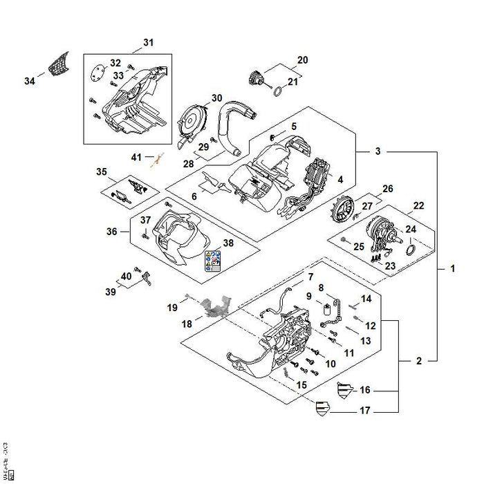 STIHL MA056403200 Ölpumpe positie 15 technische tekening