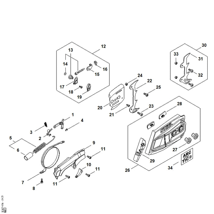 STIHL 0000-995-0803 Bundmutter M8 positie 27 technische tekening