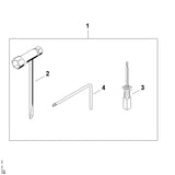 STIHL 1142-890-3401 Kombischlüssel positie 2 technische tekening