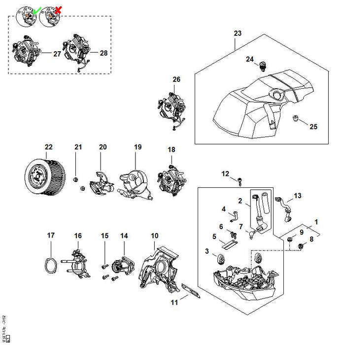 STIHL MB014317000 Kontaktblech positie 5 technische tekening