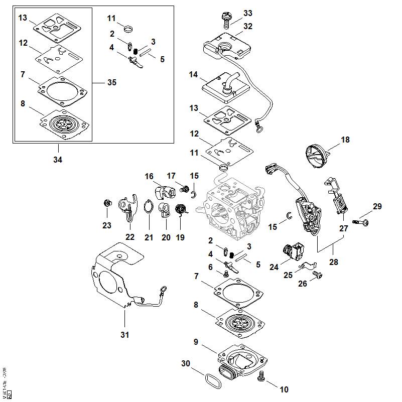 STIHL 1135-129-0900 Regeldichtung positie 7 technische tekening