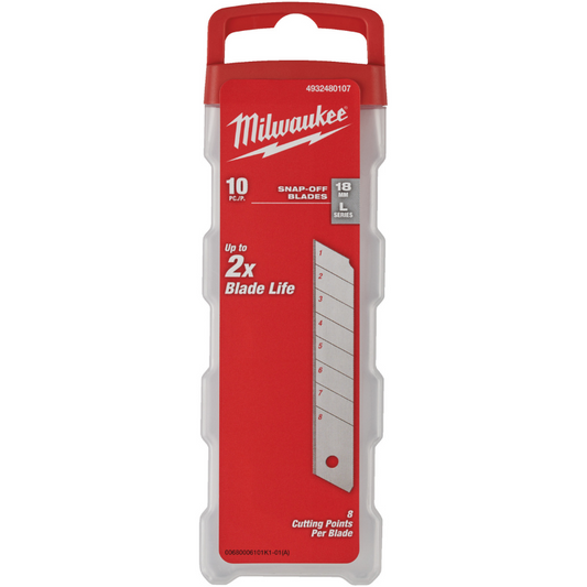 Milwaukee Ersatz-Brechklingen für Schiebemesser - 18 mm - 10 Stück