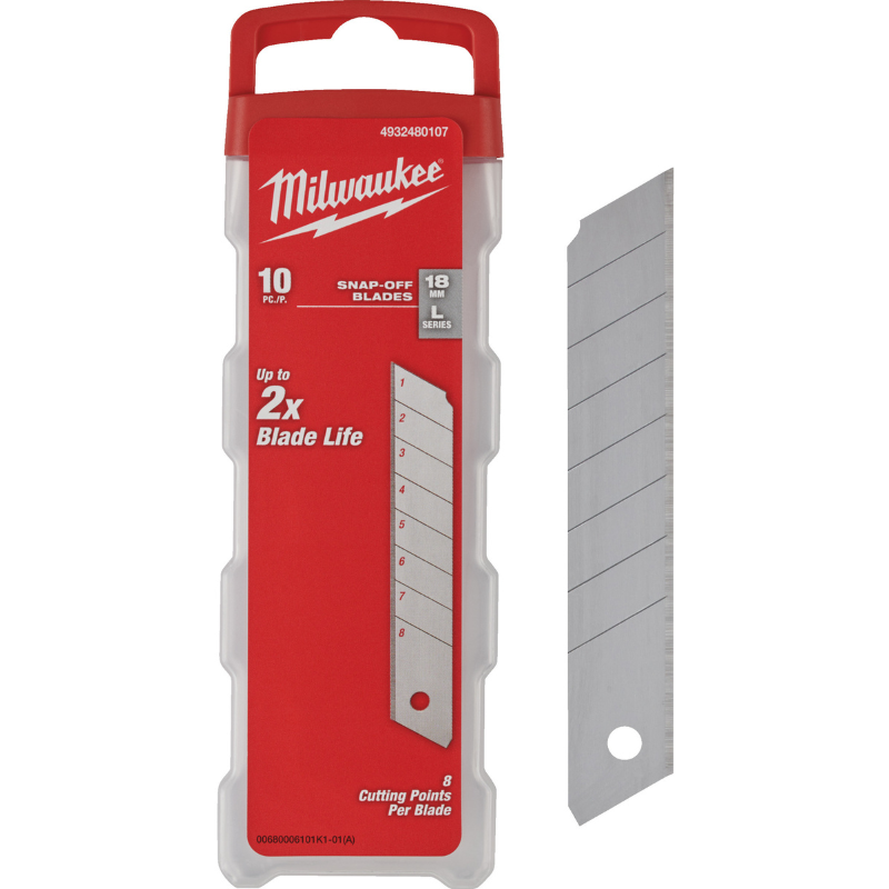 Milwaukee Ersatz-Brechklingen für Schiebemesser - 18 mm - 10 Stück