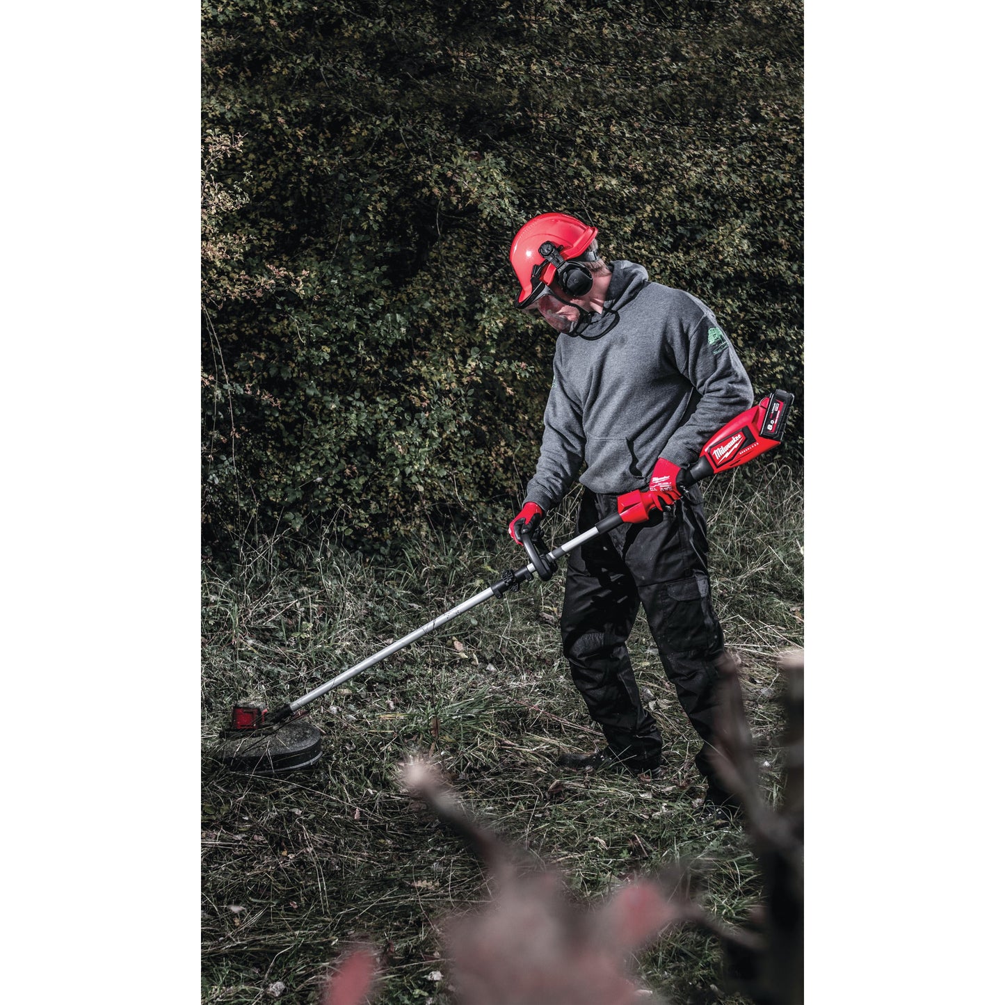 Milwaukee Akku-Rasentrimmer M18 bürstenlos - 40 cm in Aktion