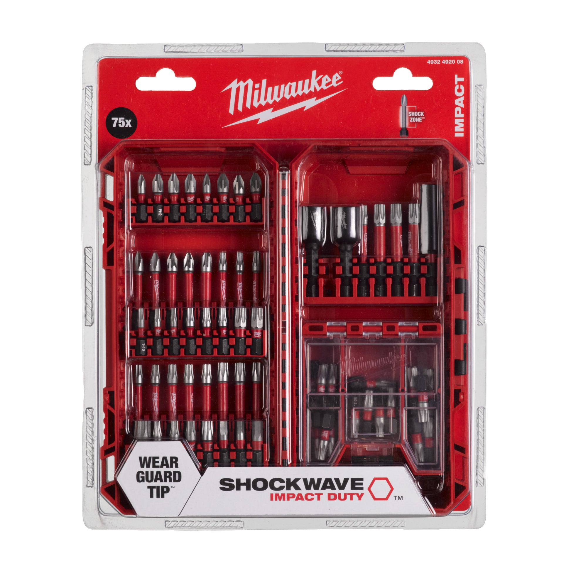 Milwaukee Bit-Set SHOCKWAVE Impact Duty - 75-teilig Packung