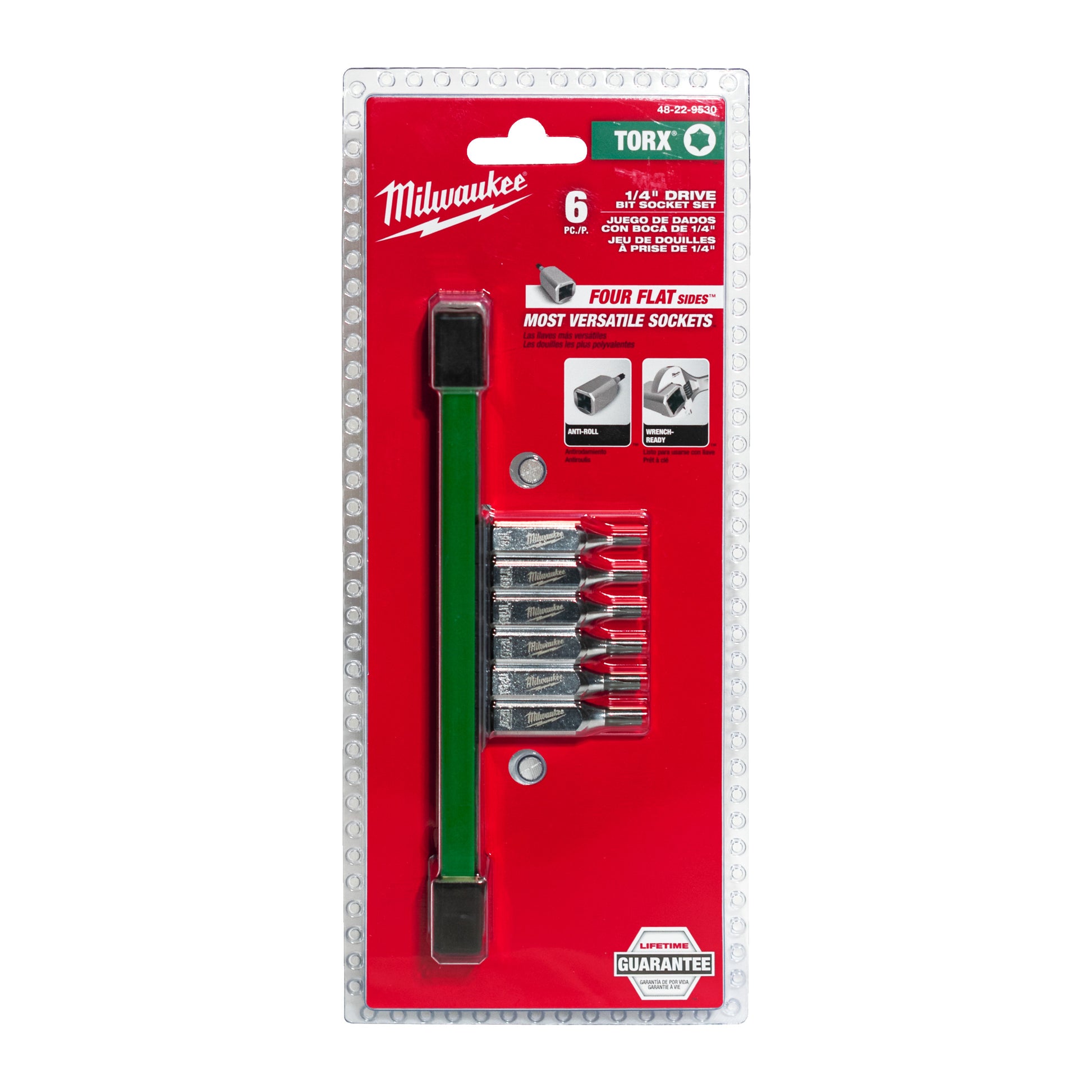 Milwaukee Bit-Steckschlüsseleinsatz-Set Torx 1/4" - 6-teilig Packung