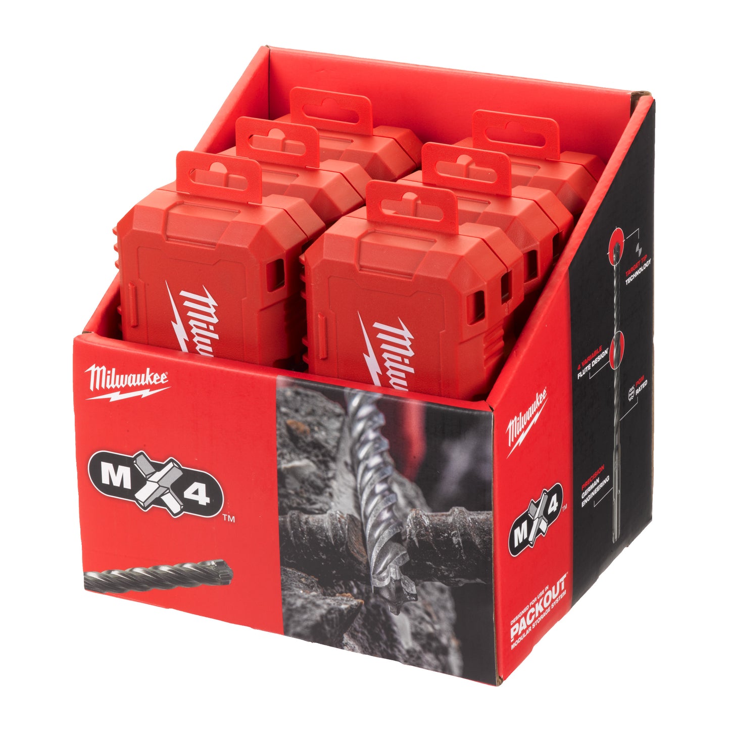 Milwaukee Hammerbohrer-Set SDS-Plus MX4 - 10-teilig Point of Sale