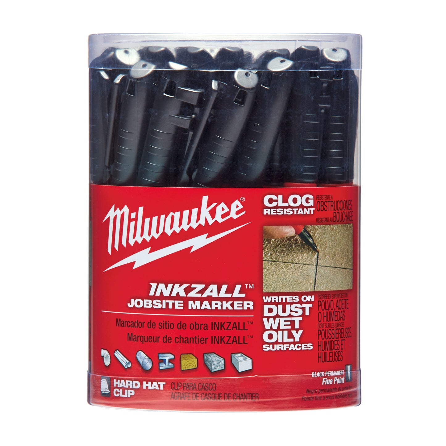 Milwaukee Marker INKZALL™ schwarz - 1 Stück Mehrfachpackung
