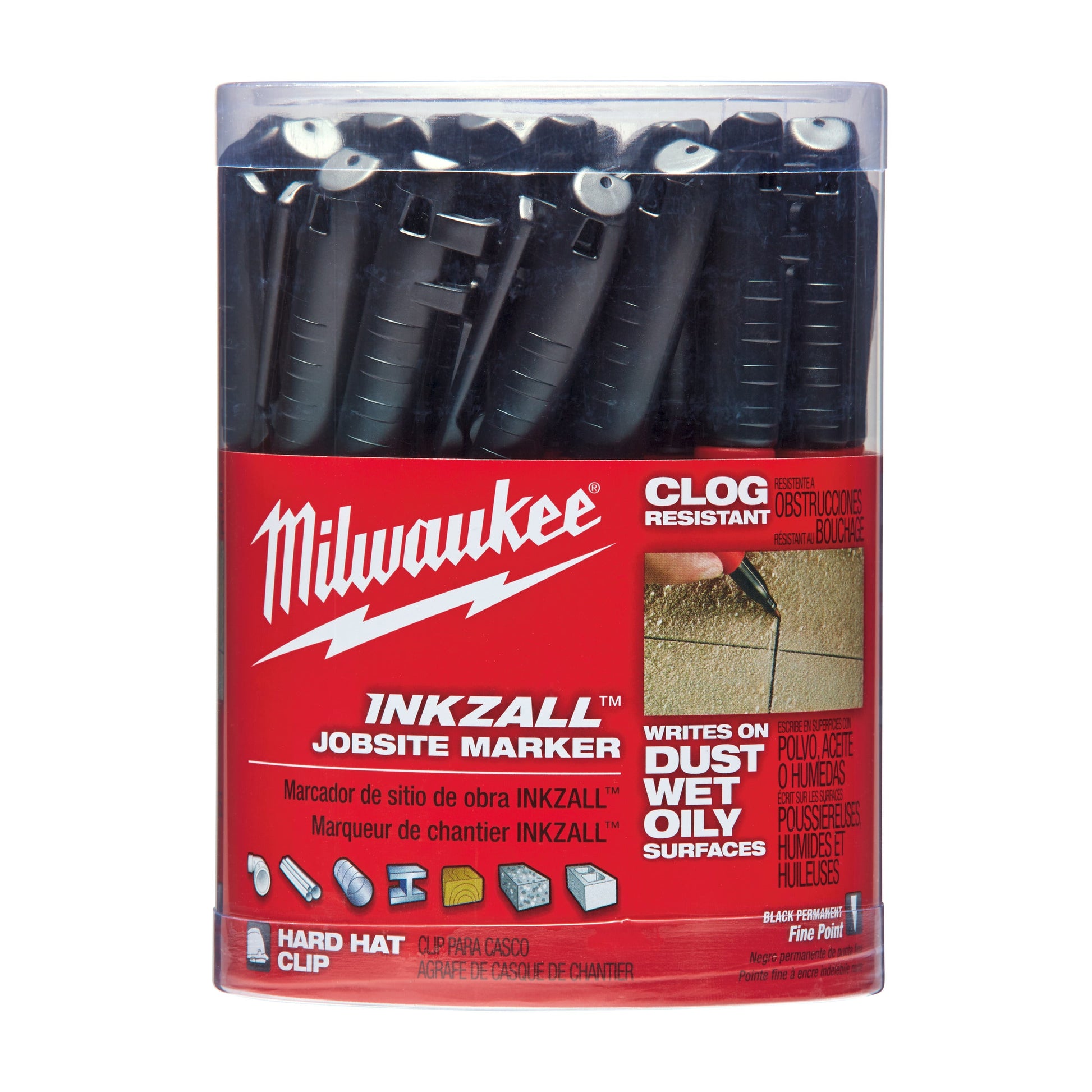 Milwaukee Marker INKZALL™ schwarz - 1 Stück Mehrfachpackung