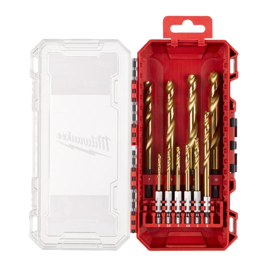 Milwaukee Metallbohrer-Set Shockwave HSS-G TiN Red Hex - 10-teilig