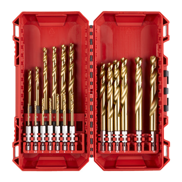 Milwaukee Metallbohrer-Set Shockwave HSS-G TiN Red Hex - 19-teilig