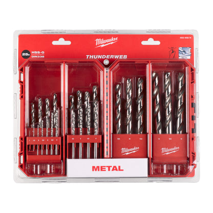 Milwaukee Metallbohrer-Set Thunderweb HSS-G - 25-teilig Packung