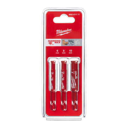 Milwaukee Nassbohrer-Set DIAMOND MAX 6, 8, 10 mm - 3-teilig Packung