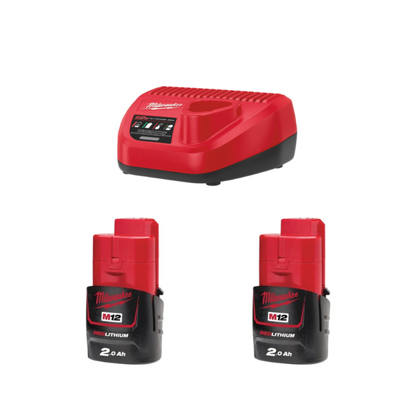 Milwaukee Pack M12 NRG-202 mit 2 x Akku M12 2,0 Ah und 1 x Ladegerät