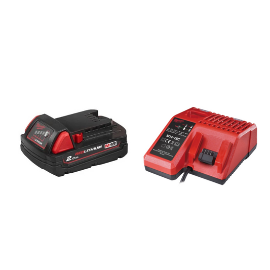 Milwaukee Pack M18 NRG-201 mit 1 x Akku M18 2,0 Ah und 1 x Multiladegerät