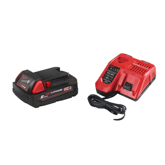Milwaukee Pack M18 NRG-201 mit 1 x Akku M18 2,0 Ah und 1 x Schnellladegerät