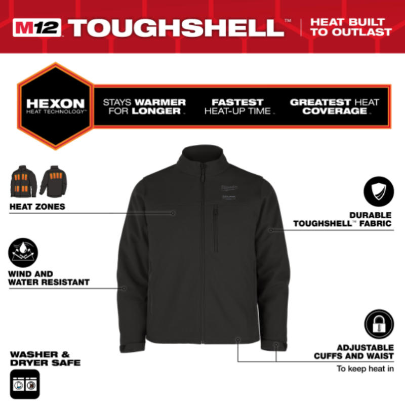 Milwaukee Premium Heated Jacket M12 HJBL6-0 - schwarz
