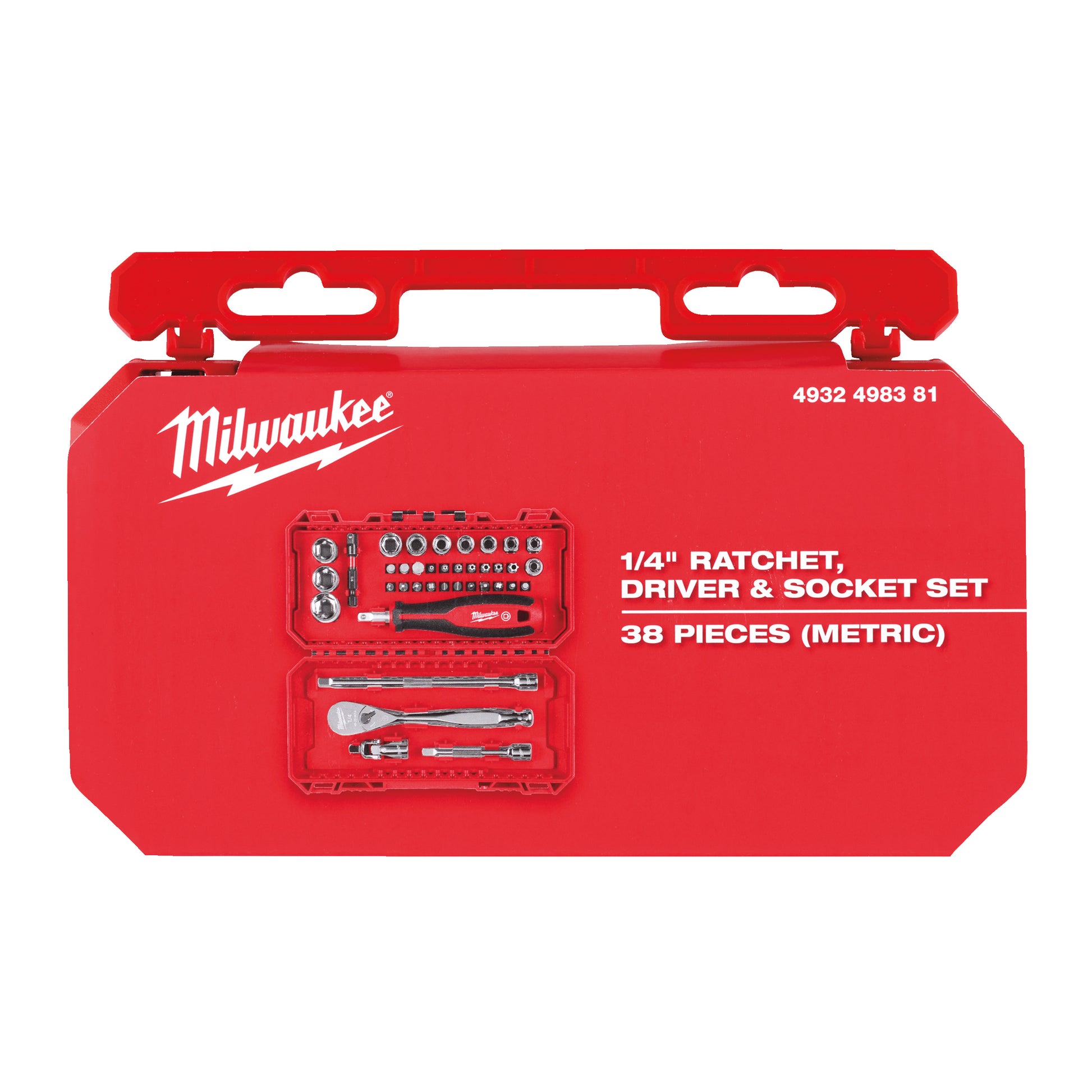 Milwaukee Ratschen- & Steckschlüsseleinsatz-Set 1/4" - 38-teilig Packung