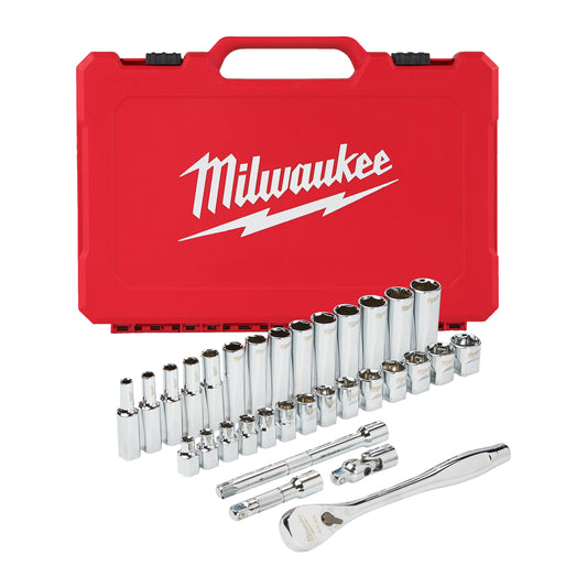 Milwaukee Ratschen- und Steckschlüssel-Set 3/8" metrisch - 32-teilig