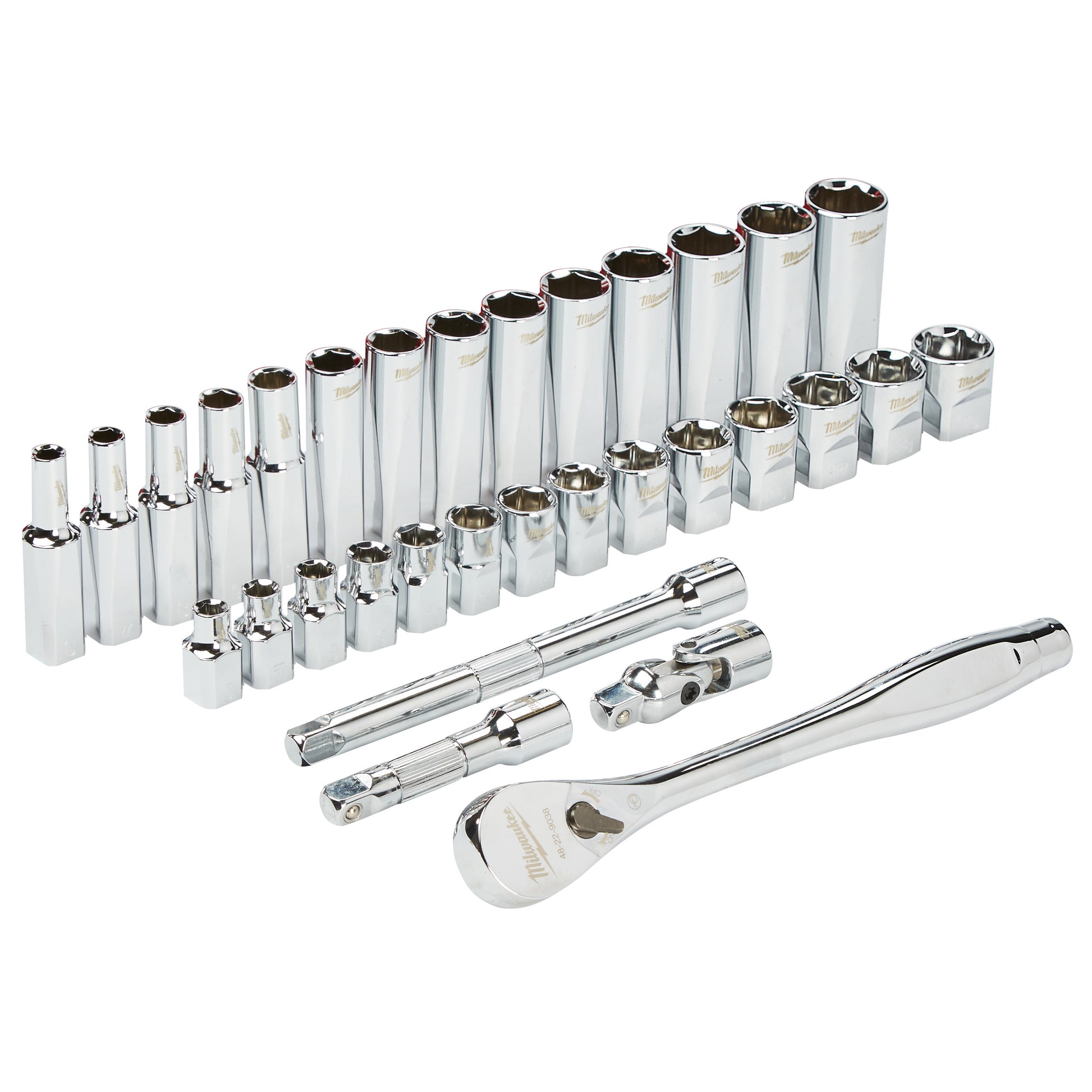 Milwaukee Ratschen- und Steckschlüssel-Set 3/8" metrisch - 32-teilig 2