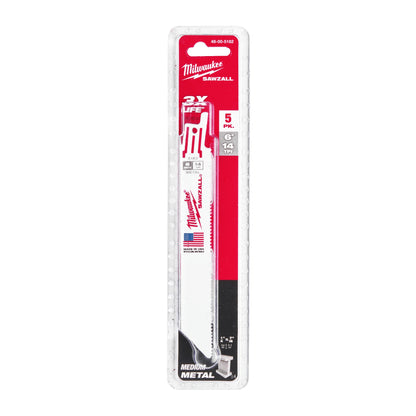 Milwaukee Sägeblätter THIN KERF - 150 mm - 14 Tpi - 5 Stück Packung