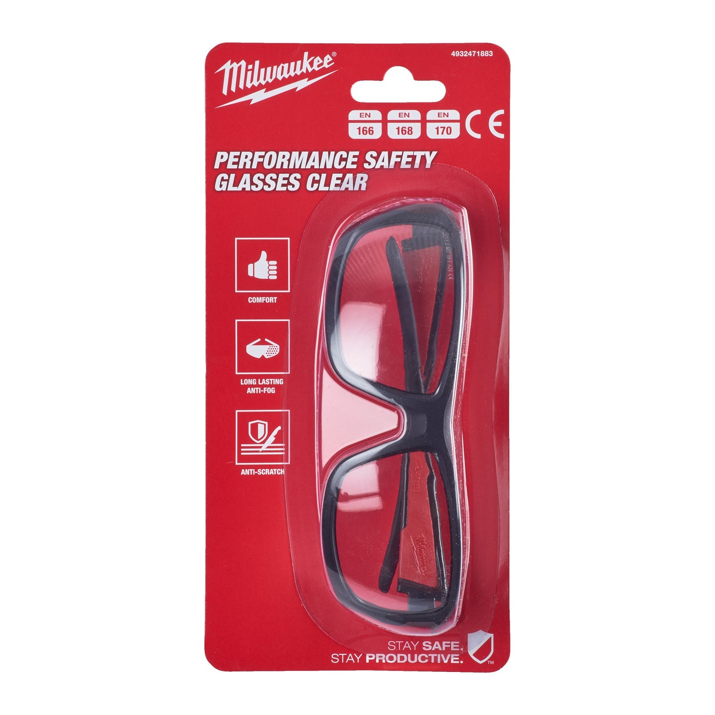 Milwaukee Sicherheitsbrille Performance klar Packung