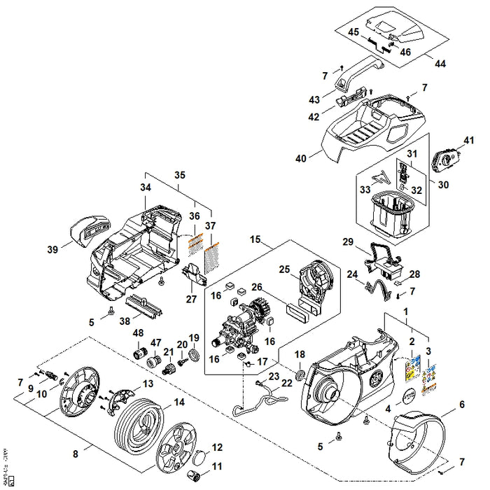 STIHL RA016700800 HD-Schlauch positie 14 technische tekening