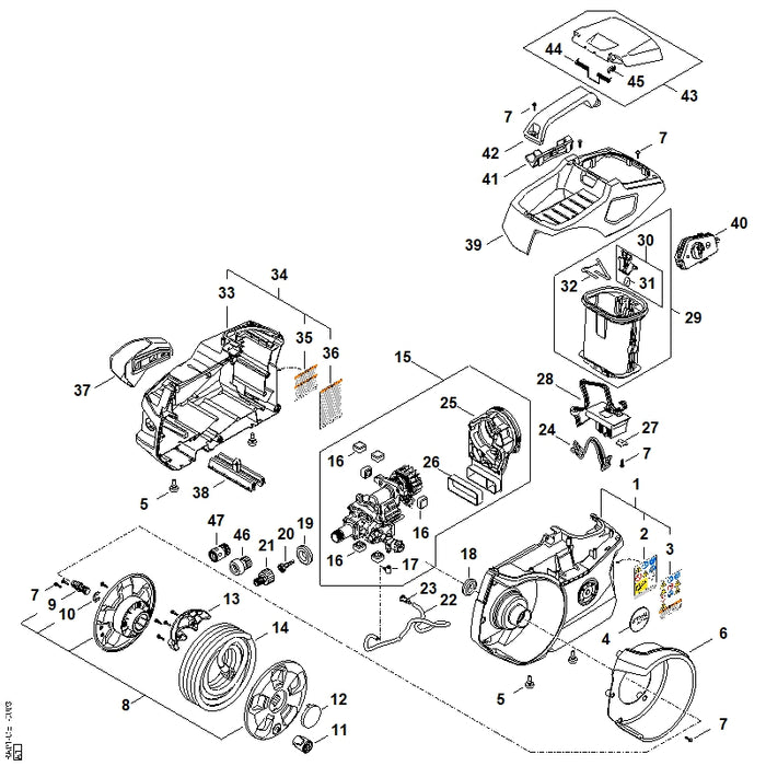 STIHL SA074309800 Sperrhebel positie 30 technische tekening