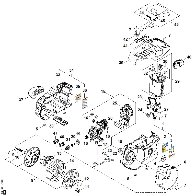 STIHL RA017922500 Halter positie 38 technische tekening