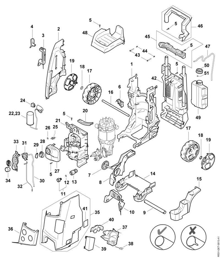 STIHL RE017915701 Traggriff positie 9 technische tekening