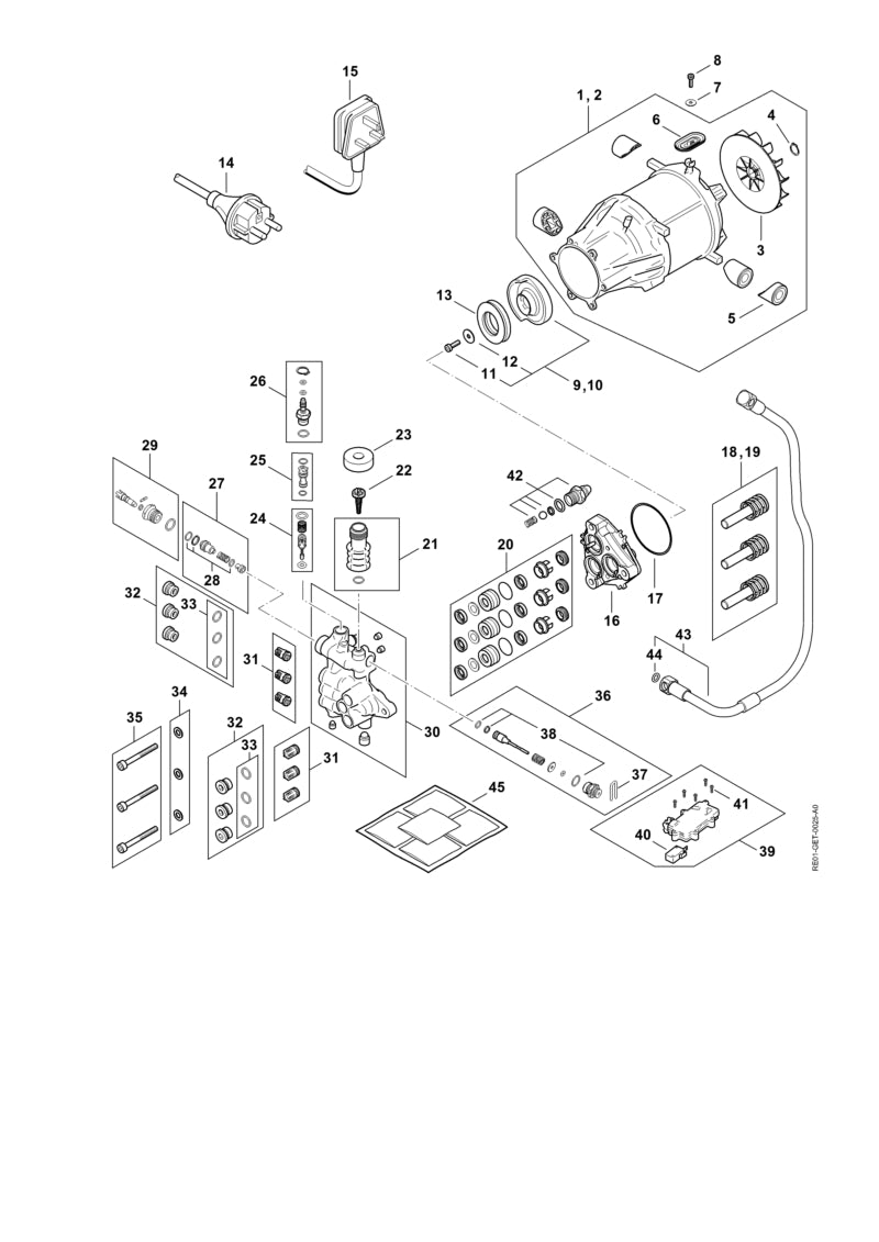 STIHL RE014300501 Schalter positie 40 technische tekening